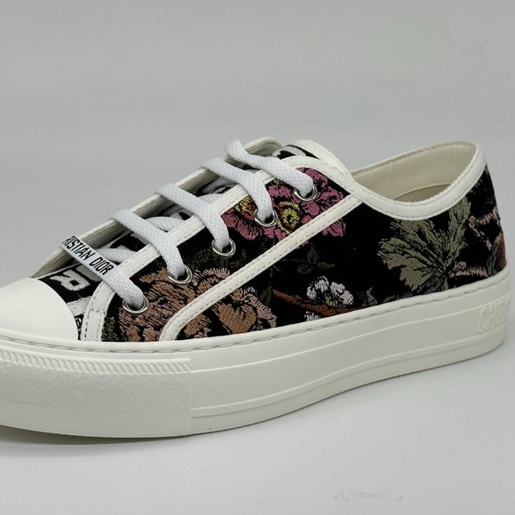 DIOR WALK'N Jardin Botaniqu Cotton Flat Lace Up Low Top Sneakers Shoes - Picture 5 of 16